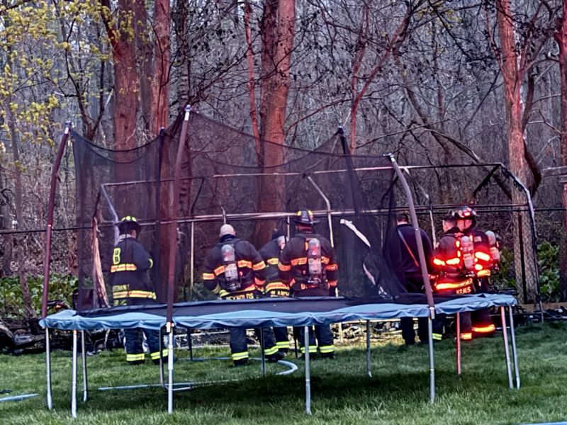 Image for the Tweet beginning: Shed fire in Beverly earlier