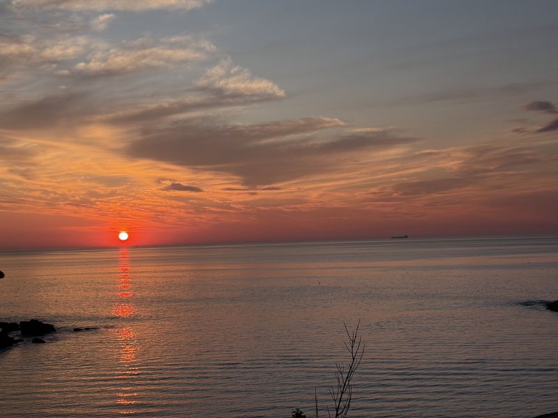 Image for the Tweet beginning: Sunrise over Nahant this morning.